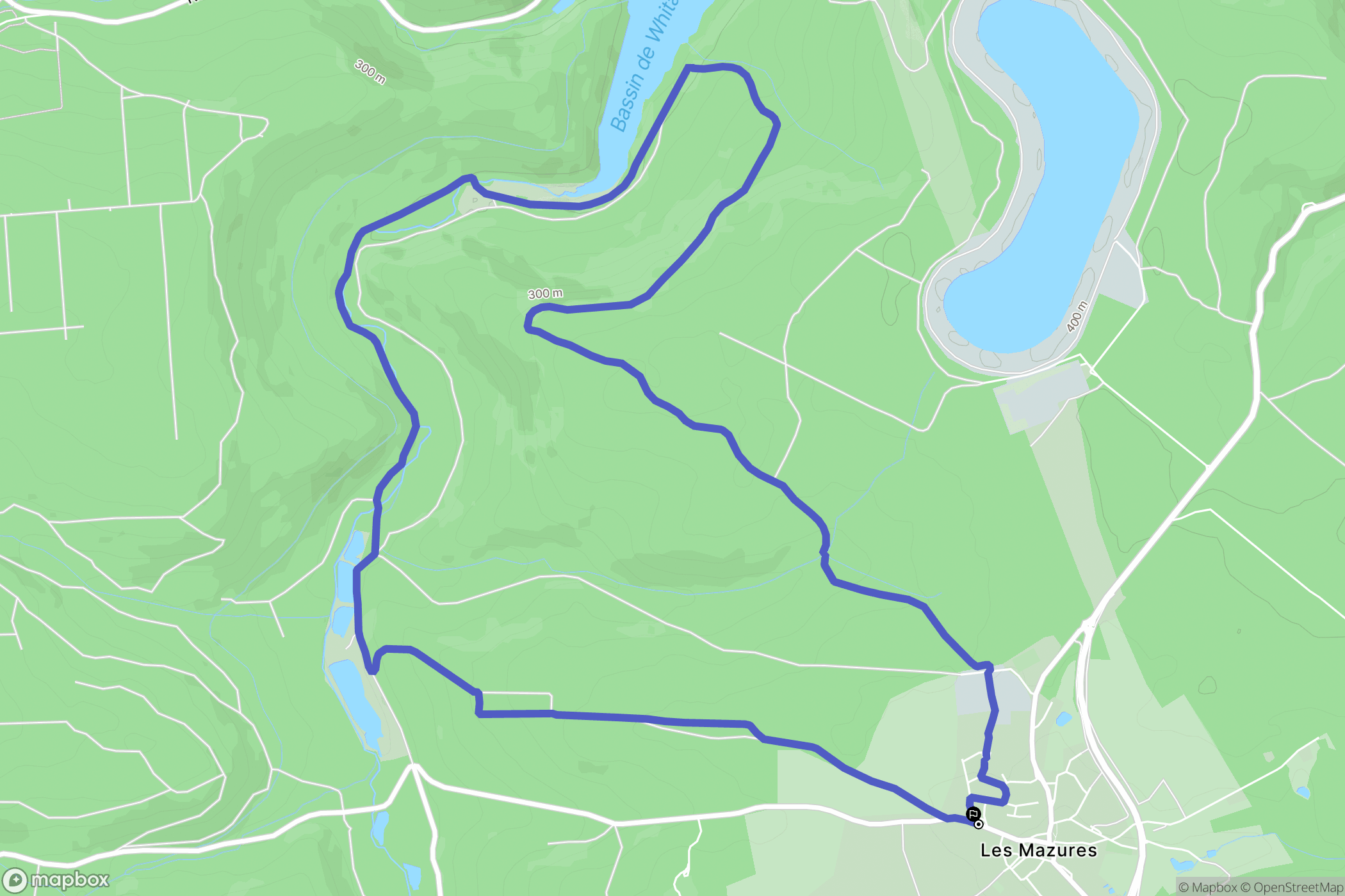 Les Mazures : carte du parcours de randonnée - France
