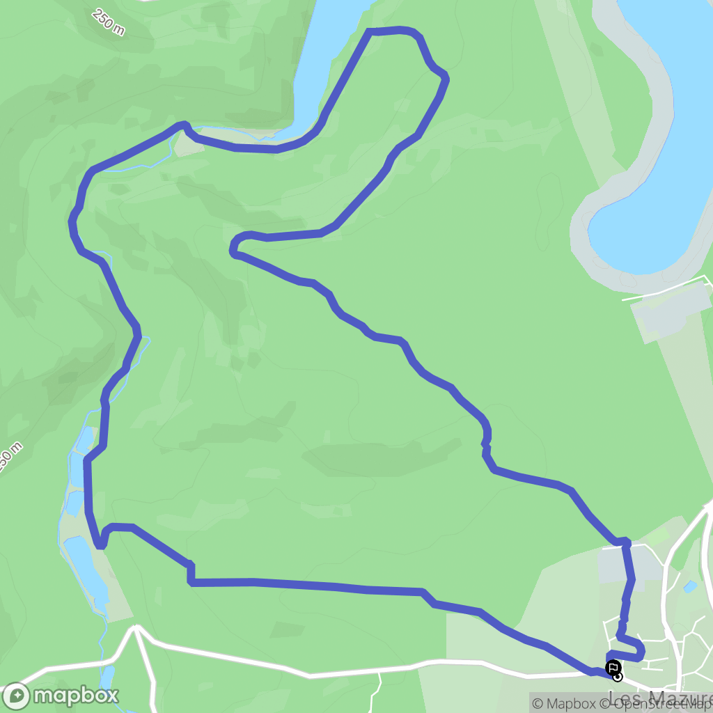 Les Mazures : carte du parcours de randonnée - France