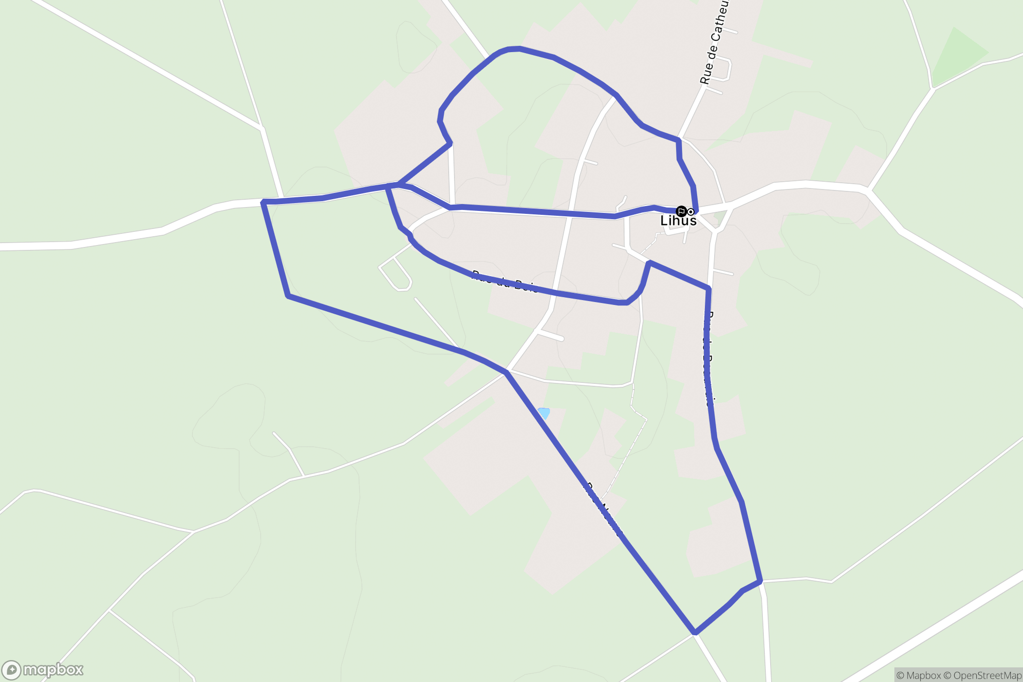 Lihus : carte du parcours de randonnée - France