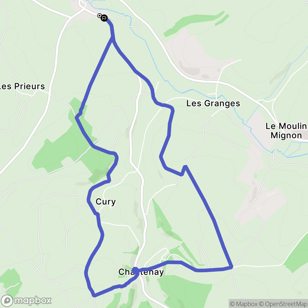 Leugny : carte du parcours de randonnée - France