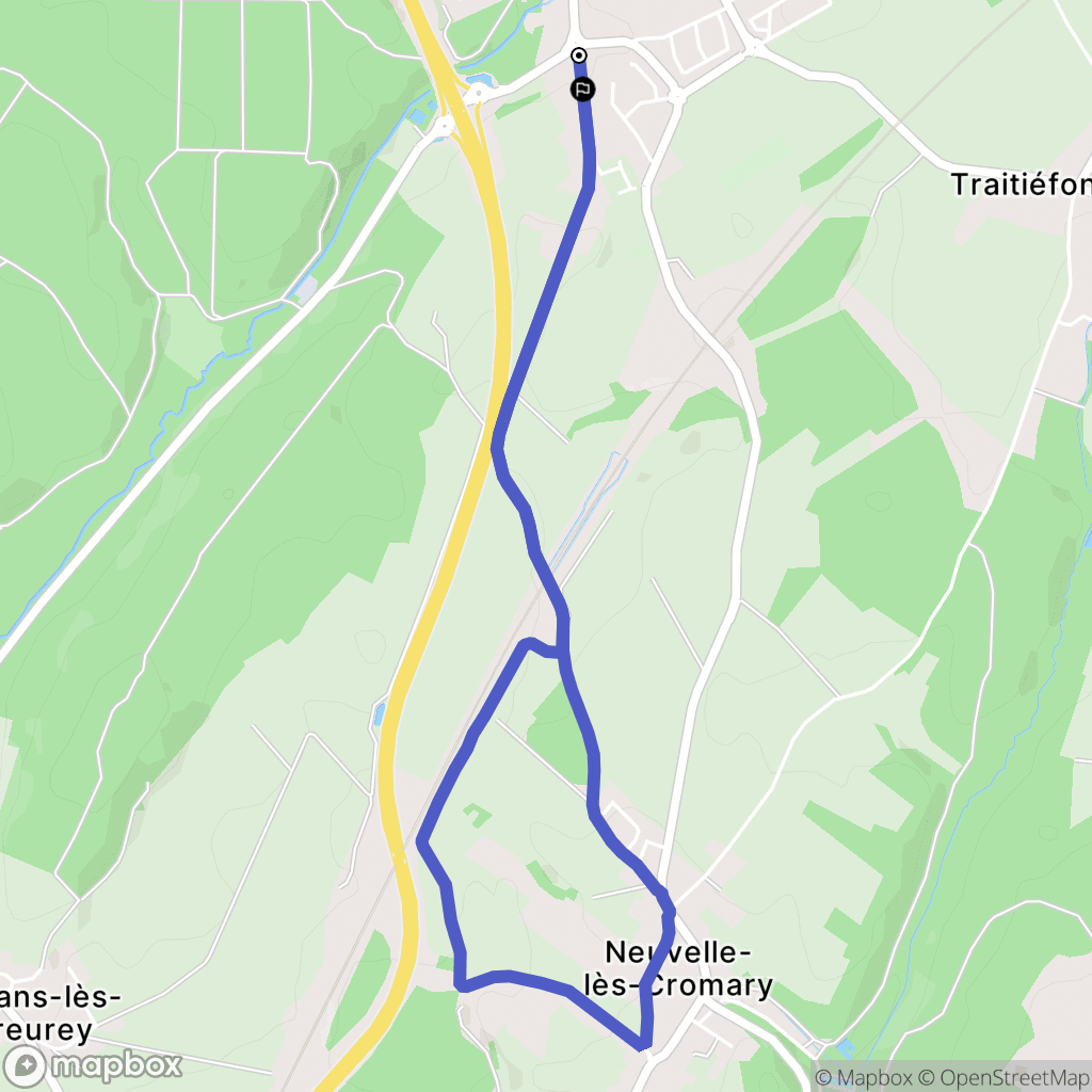Neuvelle-lès-Cromary : carte du parcours de randonnée - France