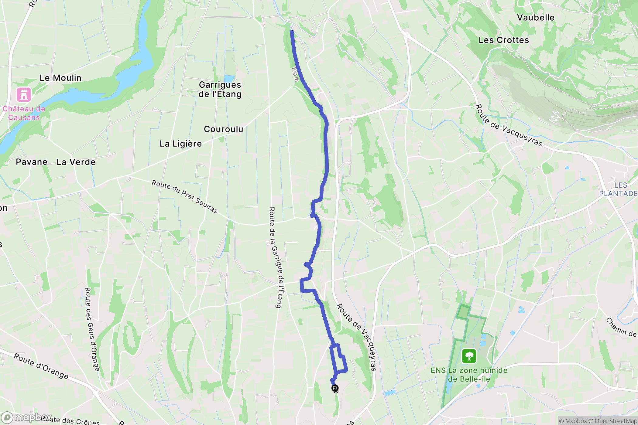 Sarrians : carte du parcours de randonnée - France