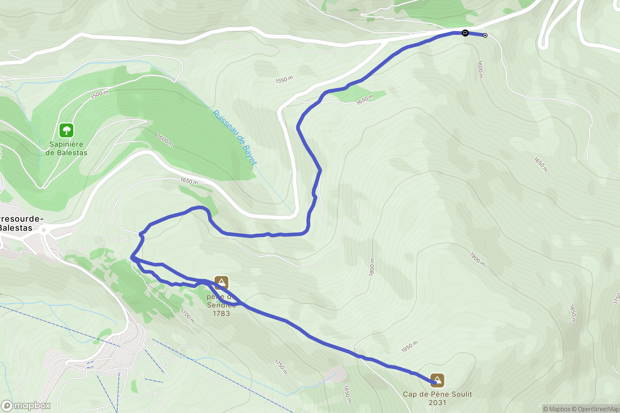 Garin : carte du parcours de randonnée - France