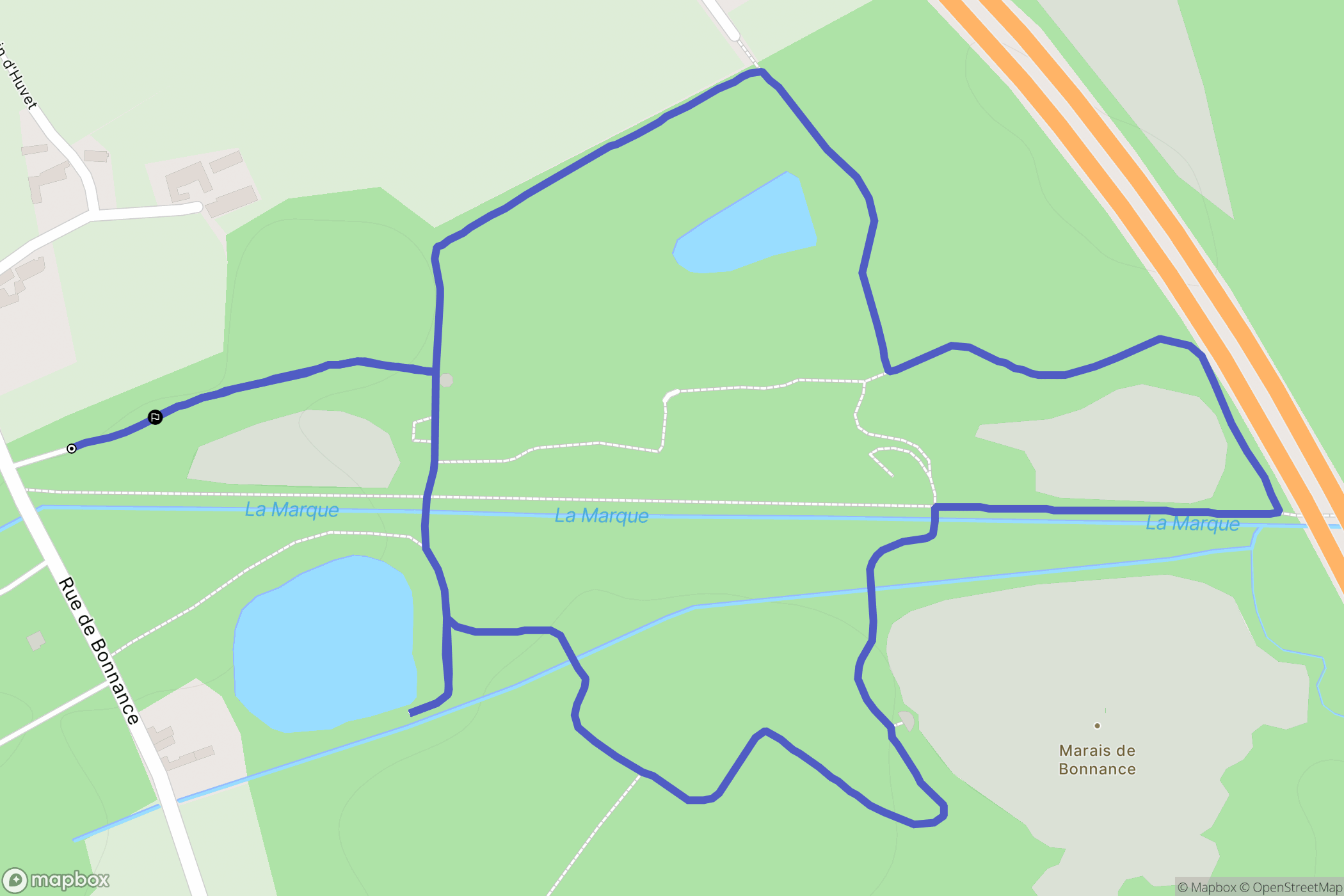 Fretin : carte du parcours de randonnée - France