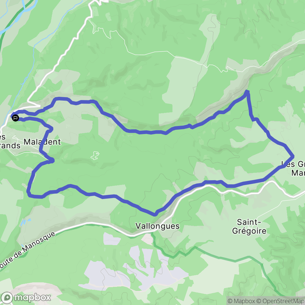 Valensole : carte du parcours de randonnée - France