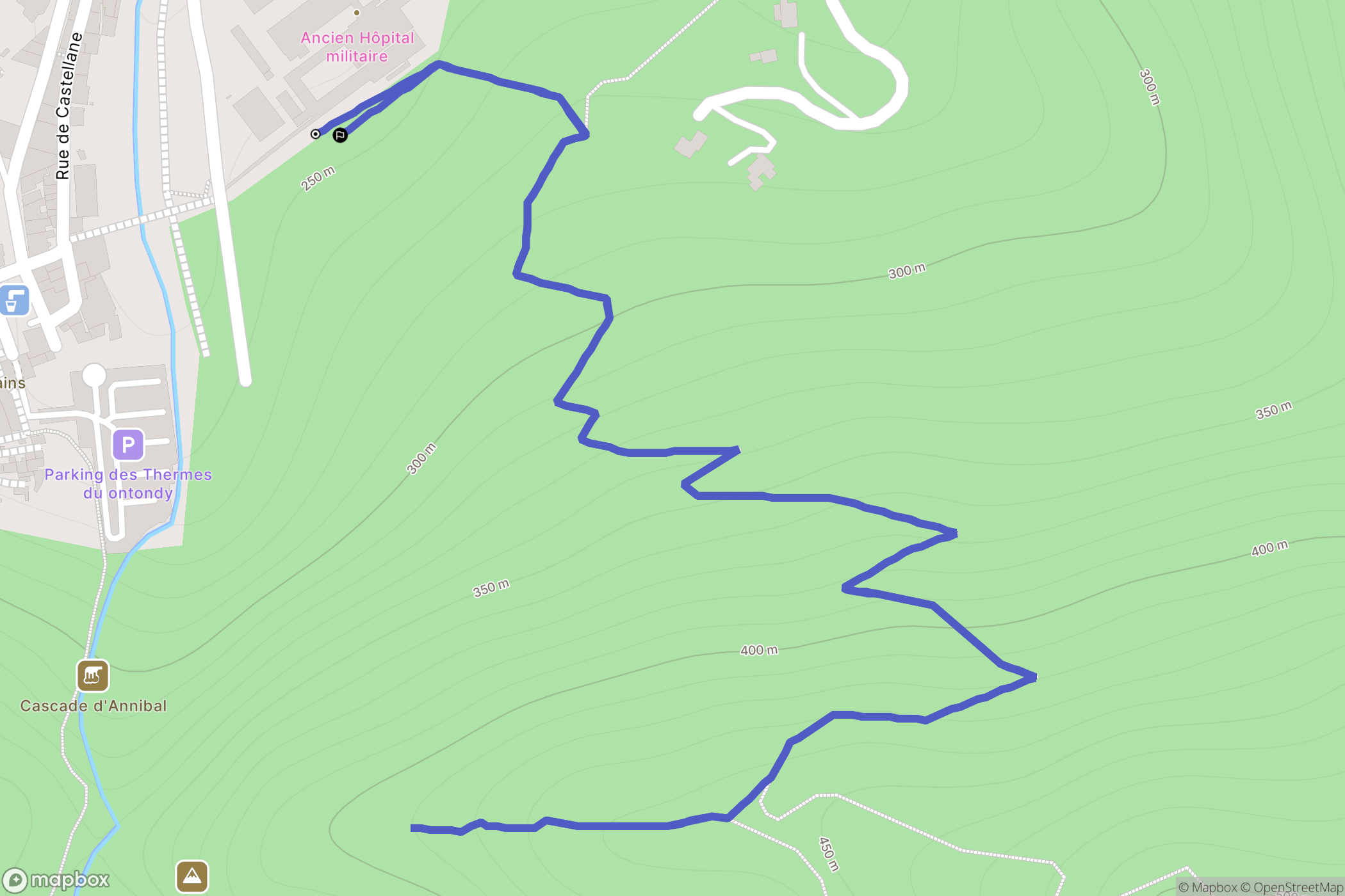 Amélie-les-Bains-Palalda : carte du parcours de randonnée - France