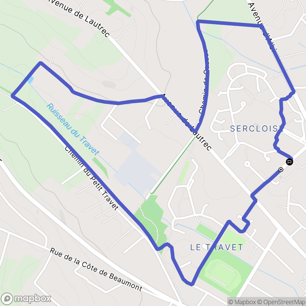 Castres : carte du parcours de randonnée - France