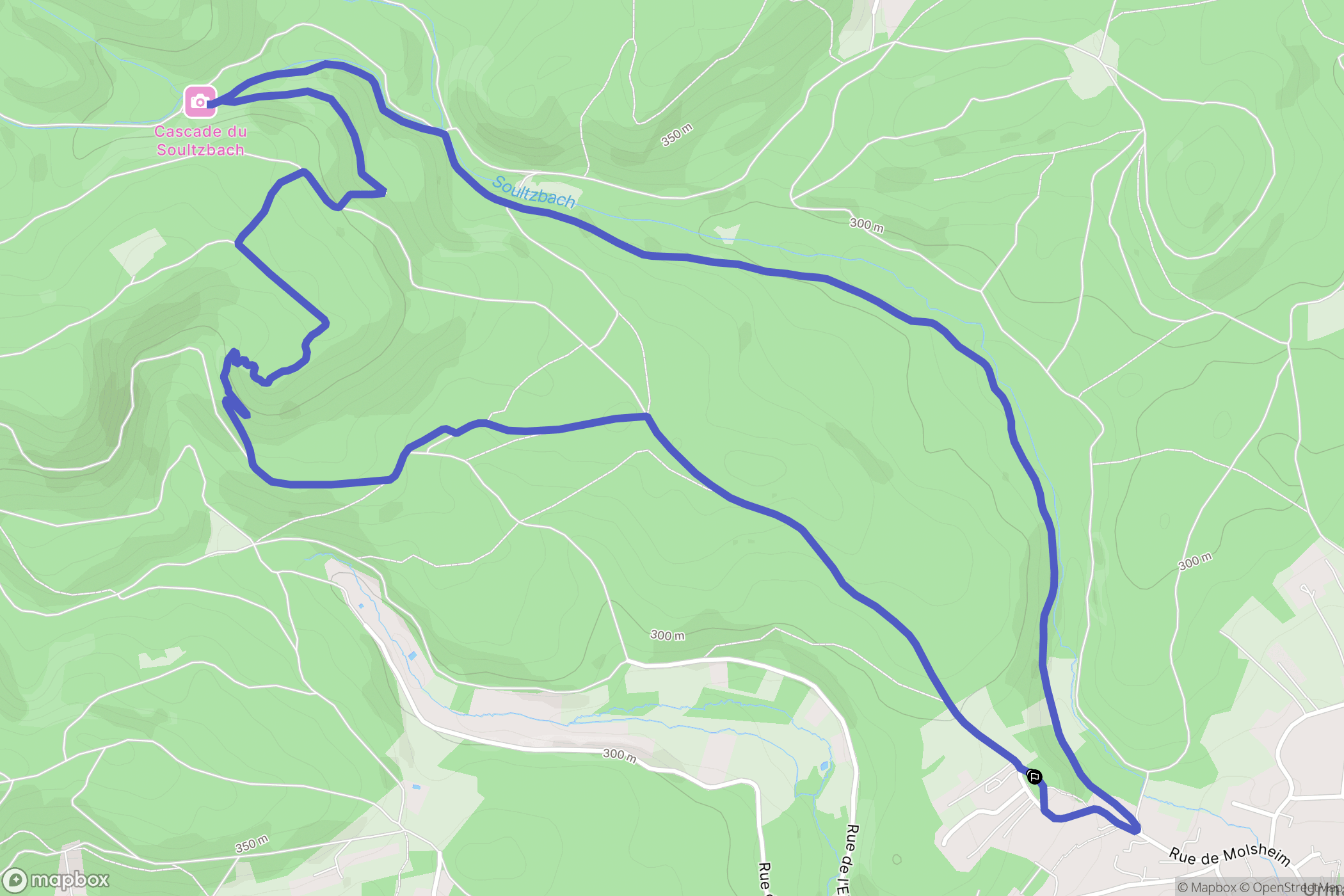 Urmatt : carte du parcours de randonnée - France