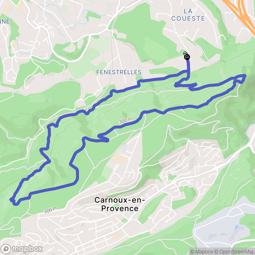 Aubagne : carte du parcours de randonnée - France