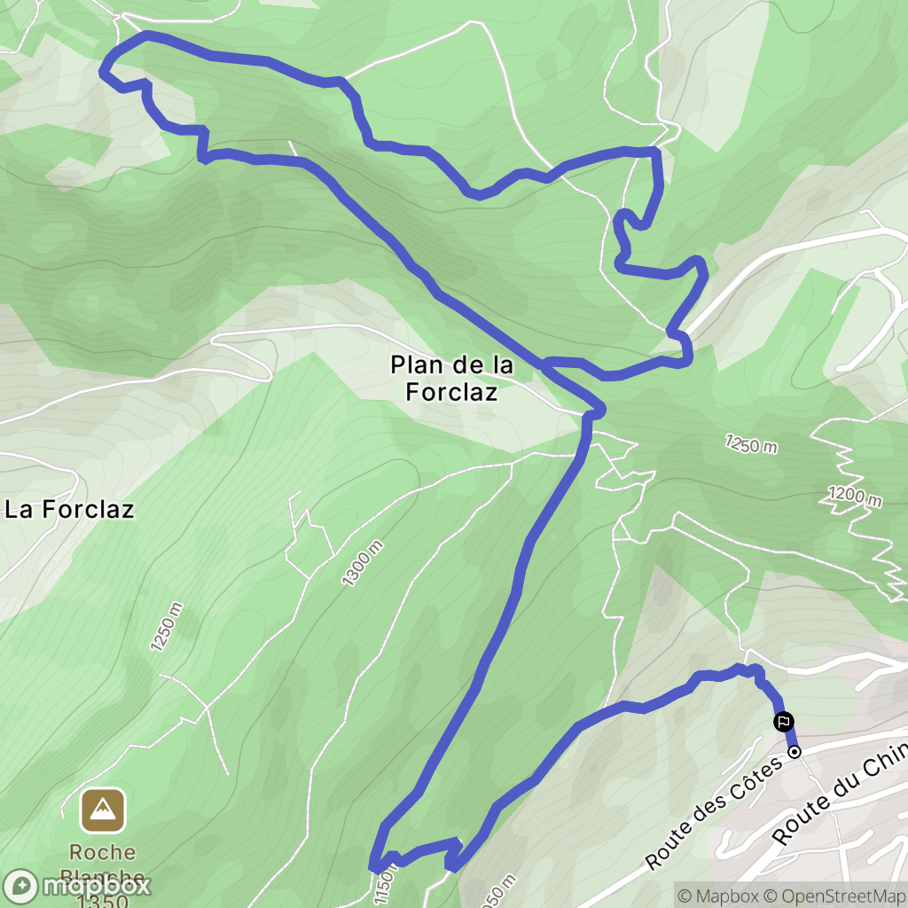 Le Grand-Bornand : carte du parcours de randonnée - France
