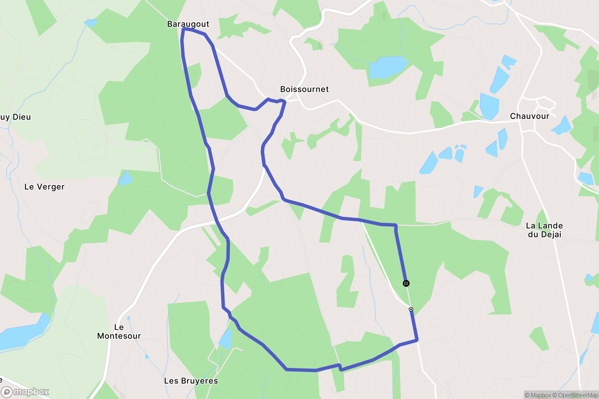 Peyrilhac : carte du parcours de randonnée - France