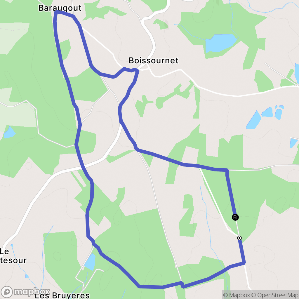 Peyrilhac : carte du parcours de randonnée - France