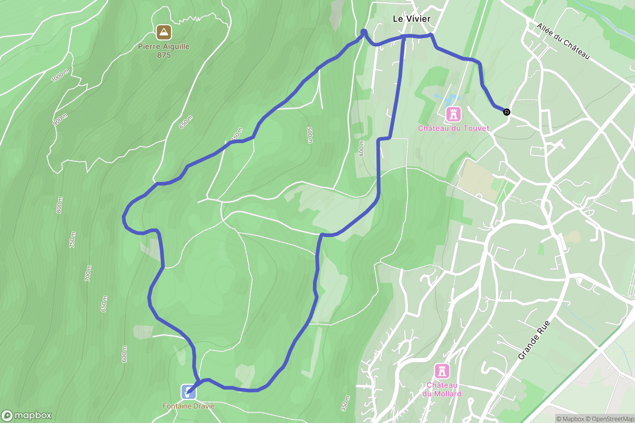 Le Touvet : carte du parcours de randonnée - France