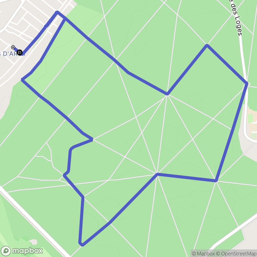 Poissy : carte du parcours de randonnée - France