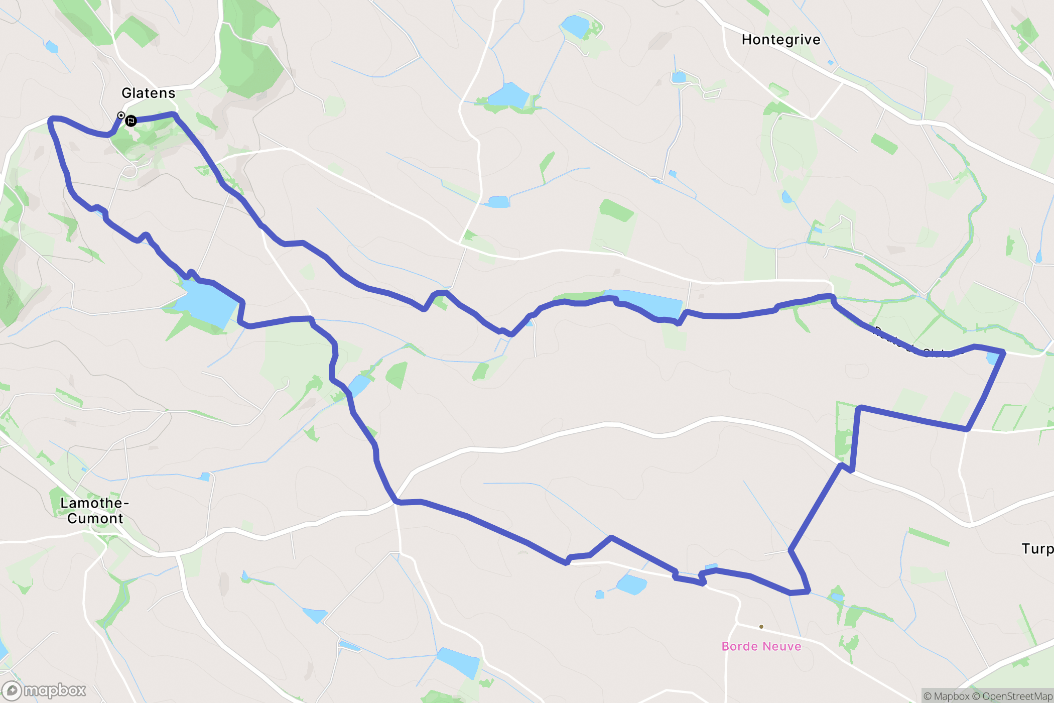 Glatens : carte du parcours de randonnée - France