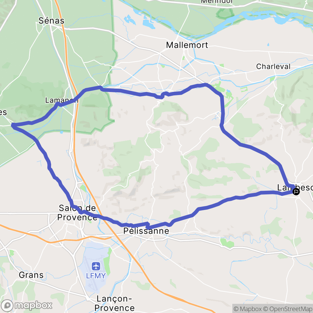 Lambesc : carte du parcours de randonnée - France