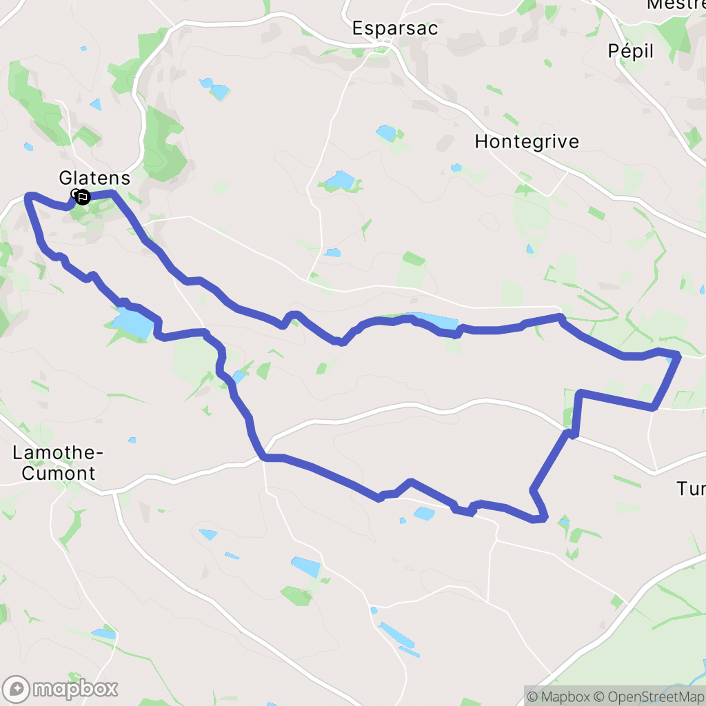 Glatens : carte du parcours de randonnée - France