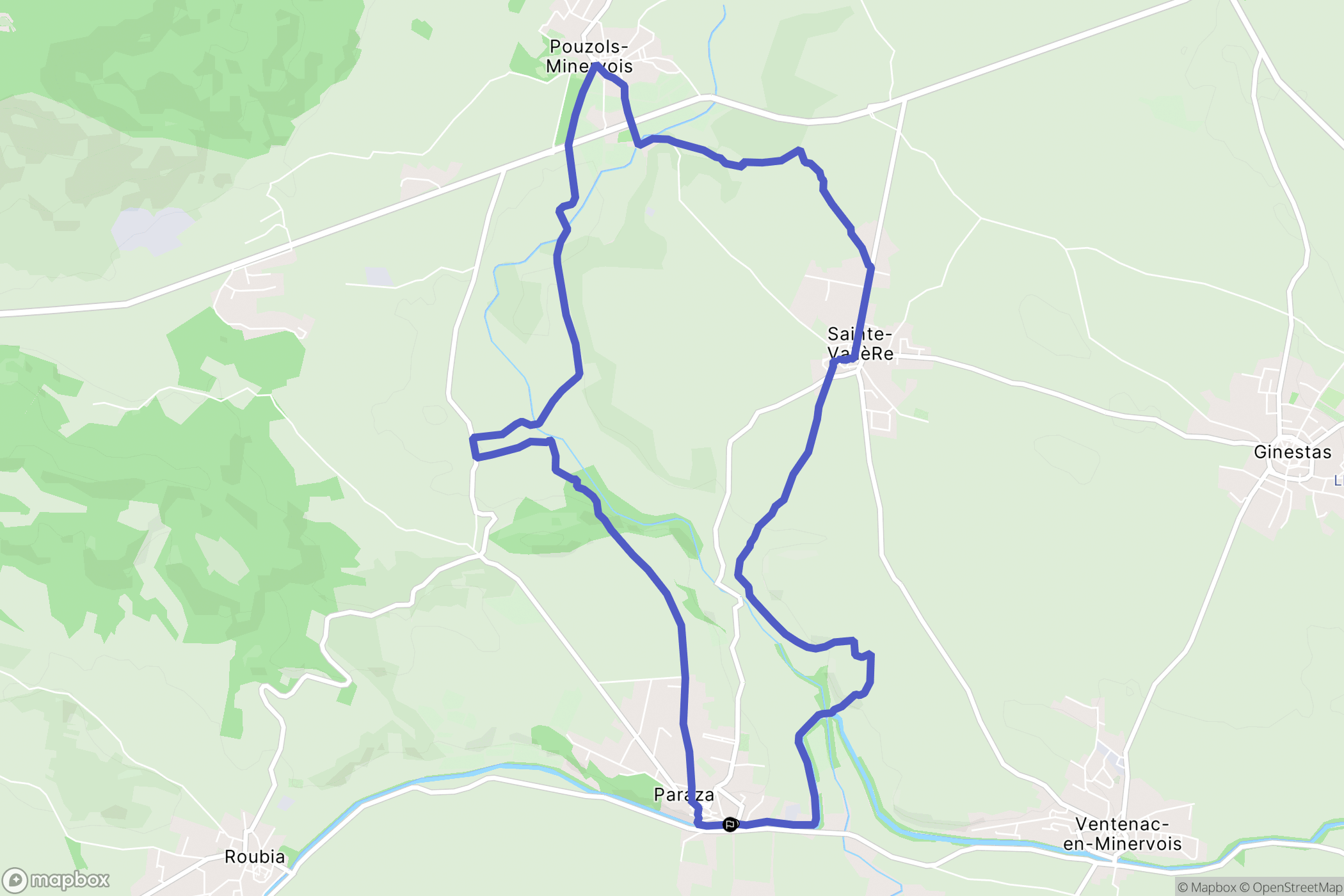 Paraza : carte du parcours de randonnée - France