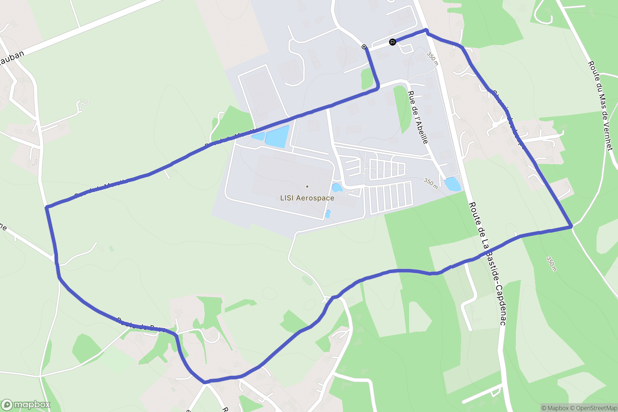 Savignac : carte du parcours de randonnée - France