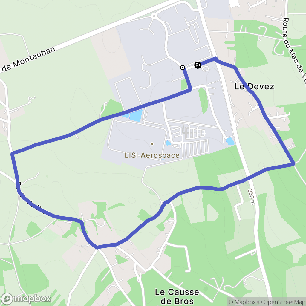 Savignac : carte du parcours de randonnée - France