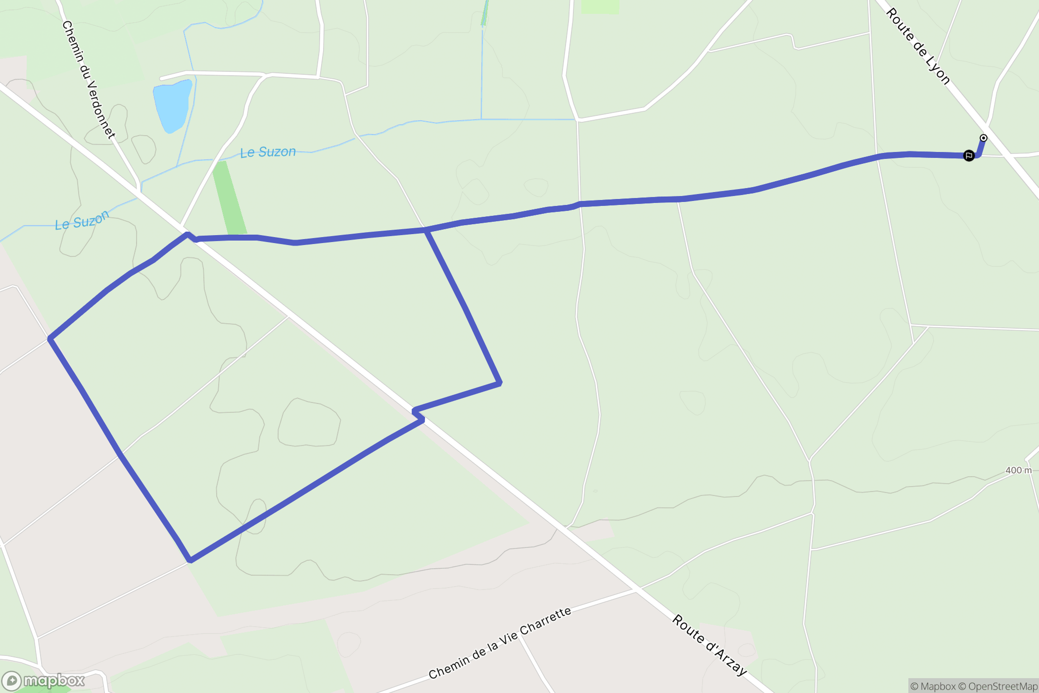 Porte-des-Bonnevaux : carte du parcours de randonnée - France