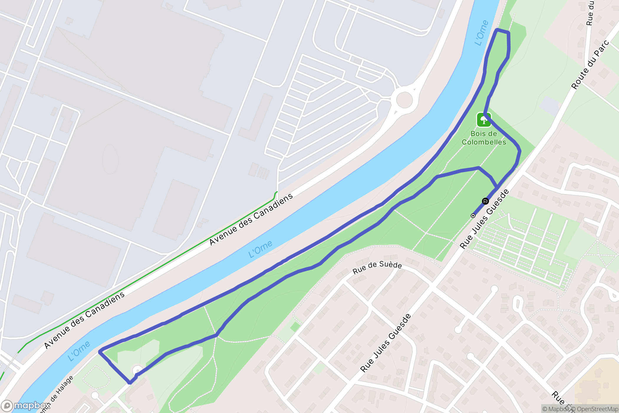 Colombelles : carte du parcours de randonnée - France