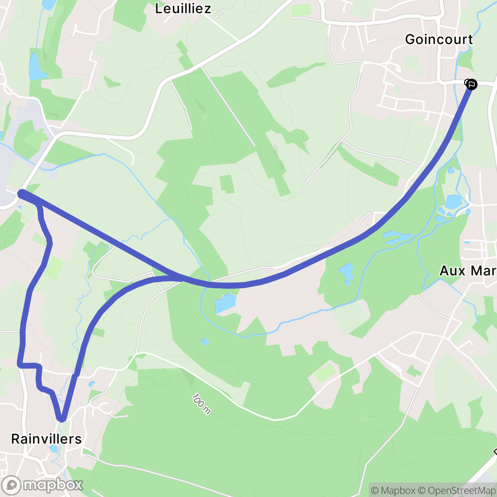 Goincourt : carte du parcours de randonnée - France