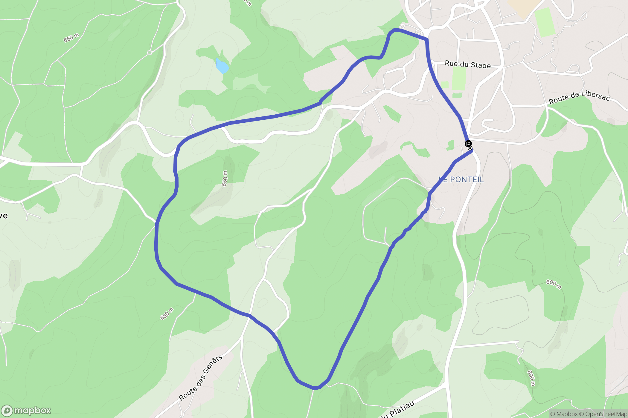 Neuvic : carte du parcours de randonnée - France