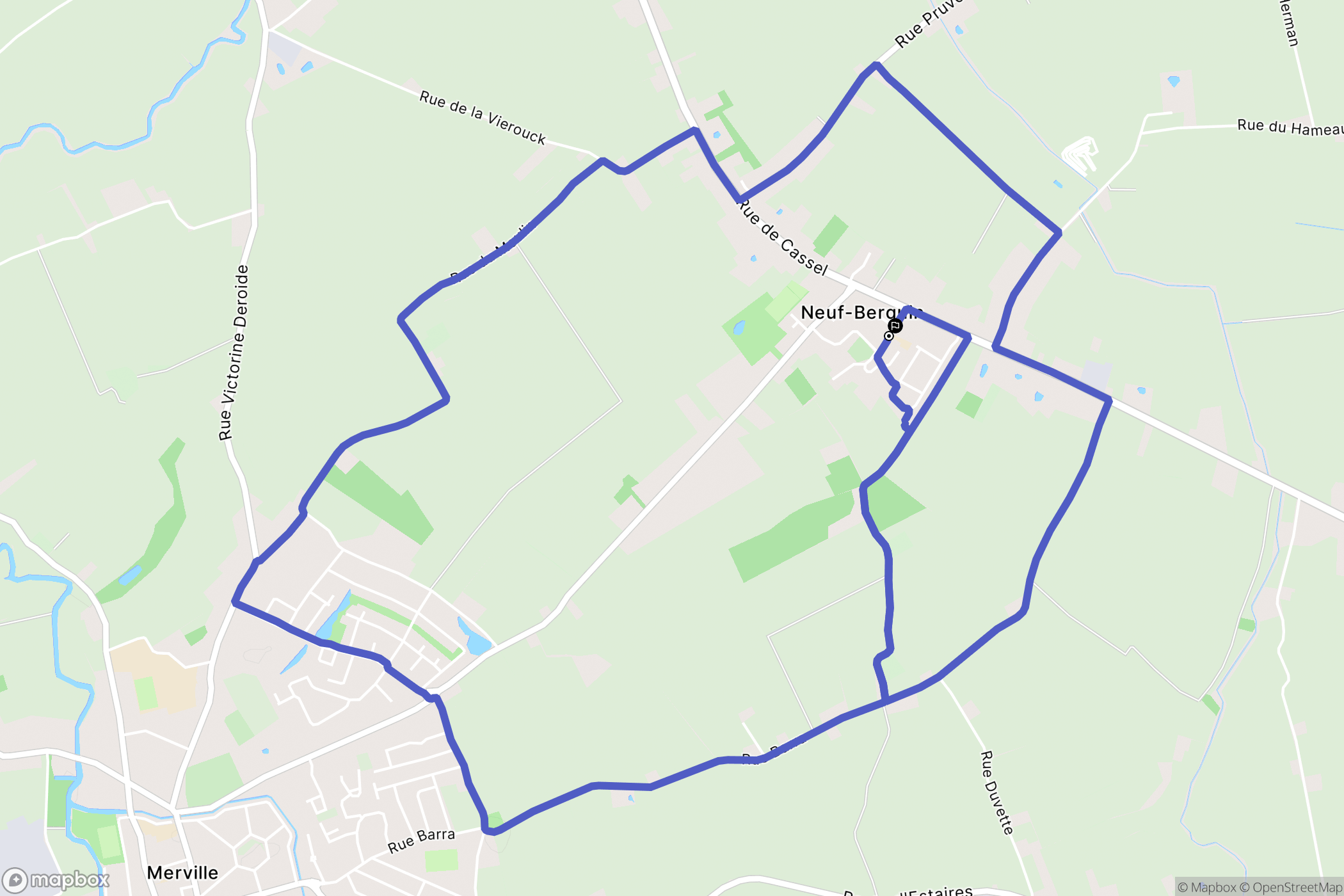 Neuf-Berquin : carte du parcours de randonnée - France