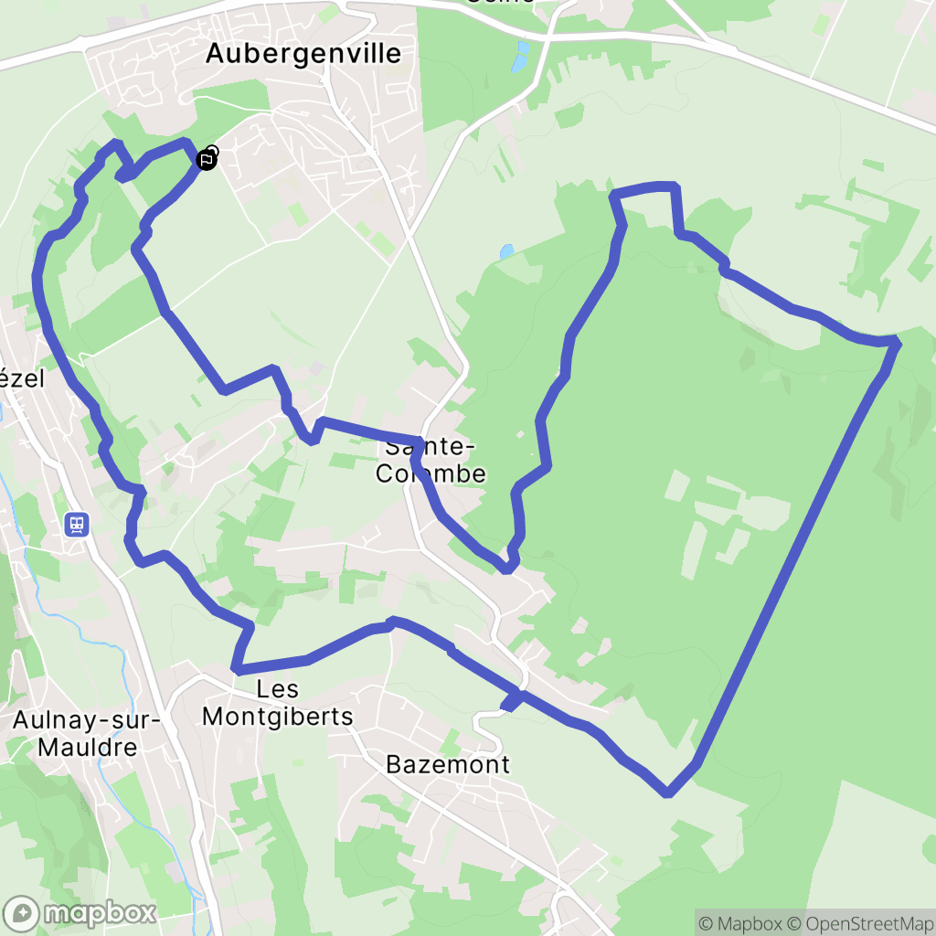 Aubergenville : carte du parcours de randonnée - France