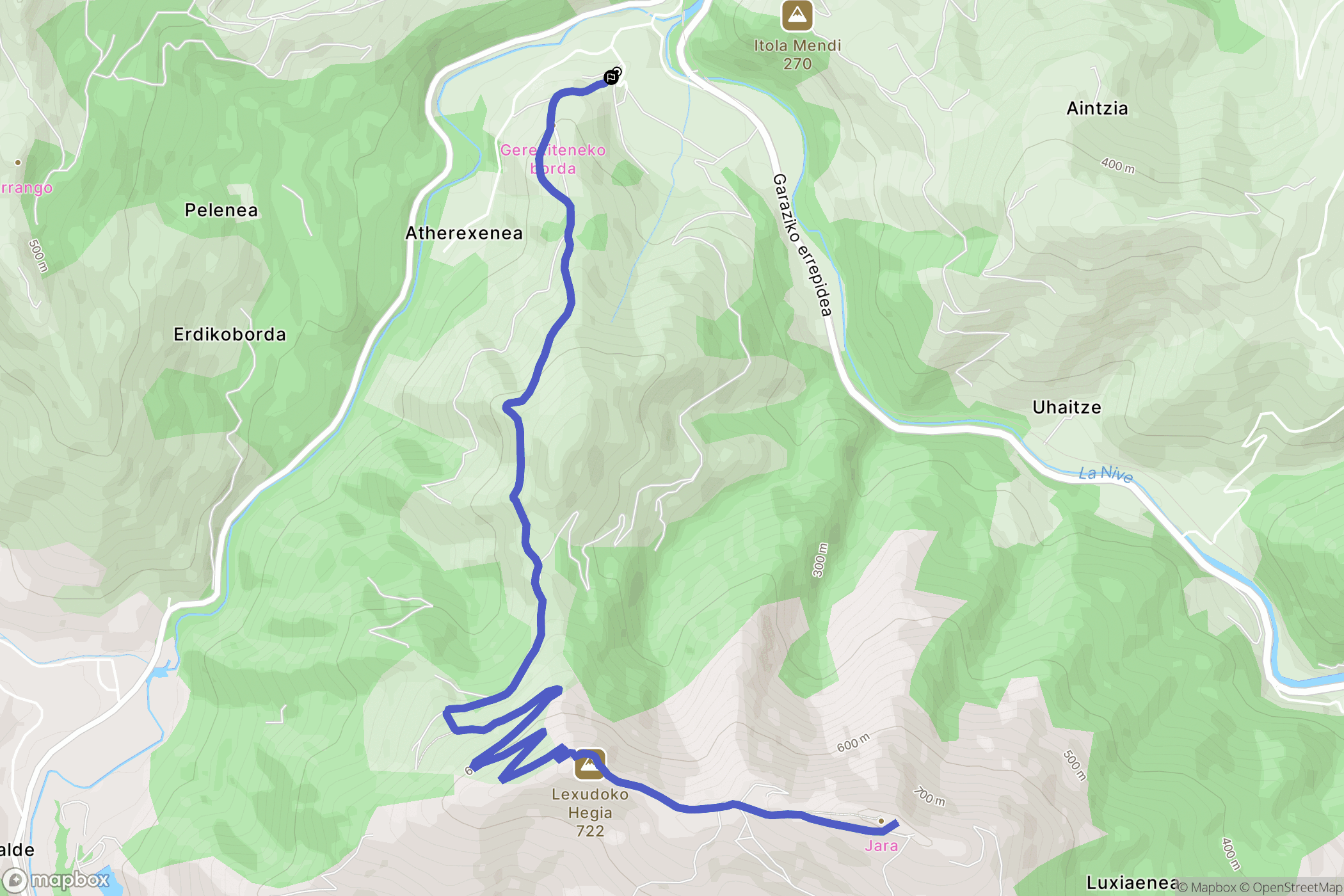 Saint-Martin-d'Arrossa : carte du parcours de randonnée - France