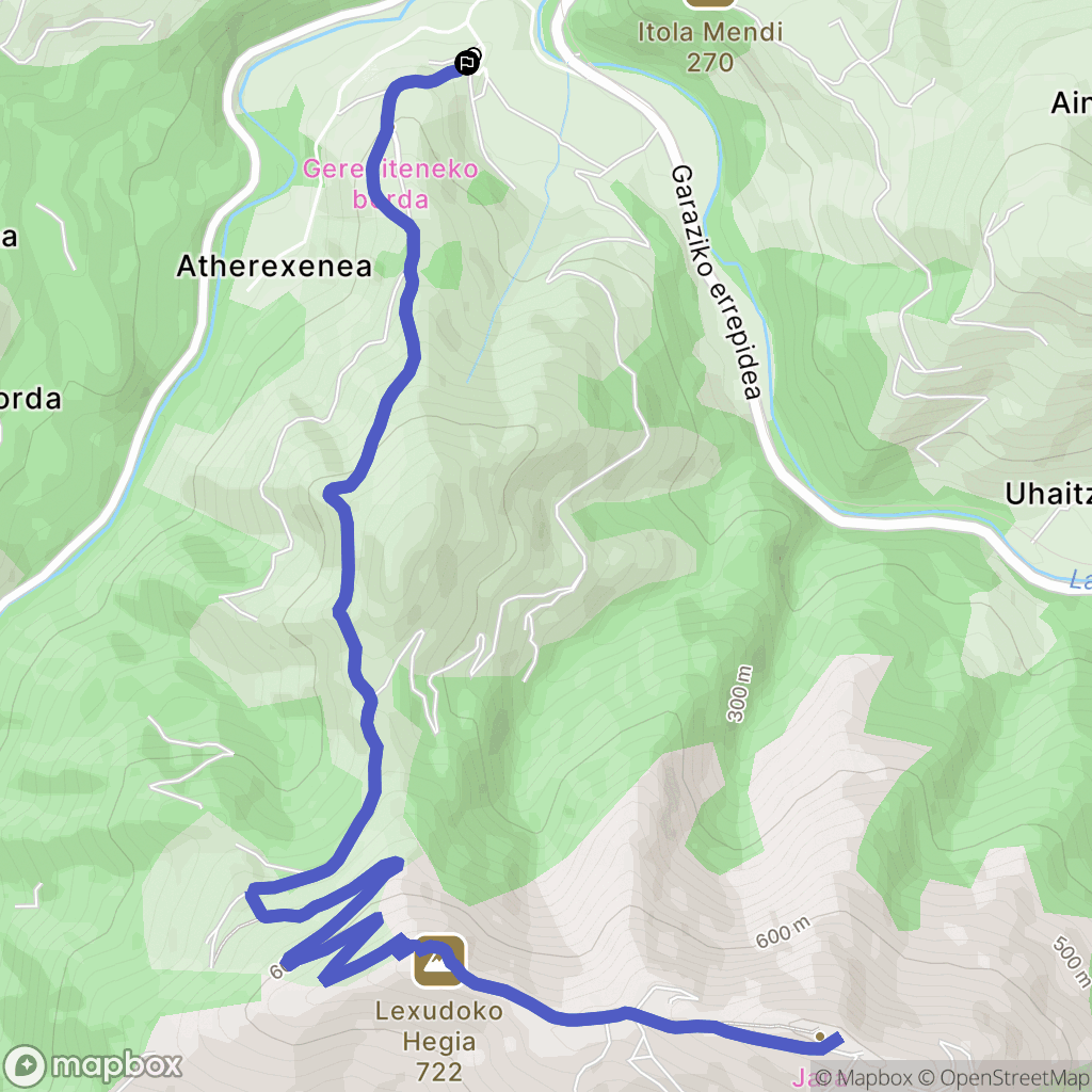 Saint-Martin-d'Arrossa : carte du parcours de randonnée - France
