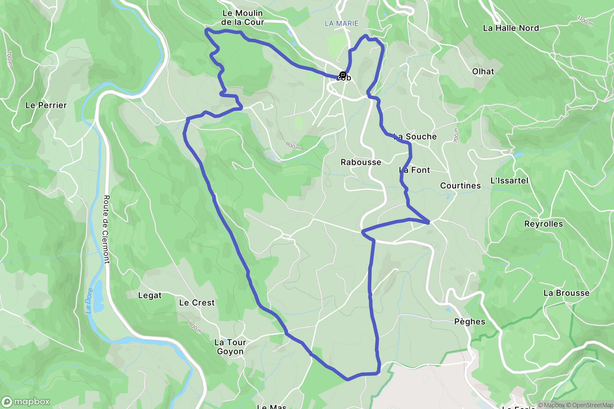 Job : carte du parcours de randonnée - France