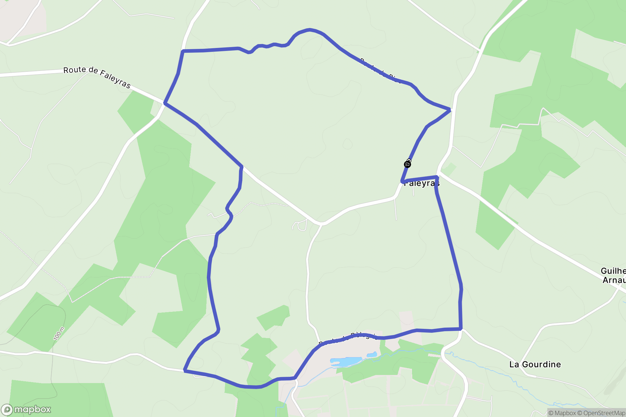 Faleyras : carte du parcours de randonnée - France