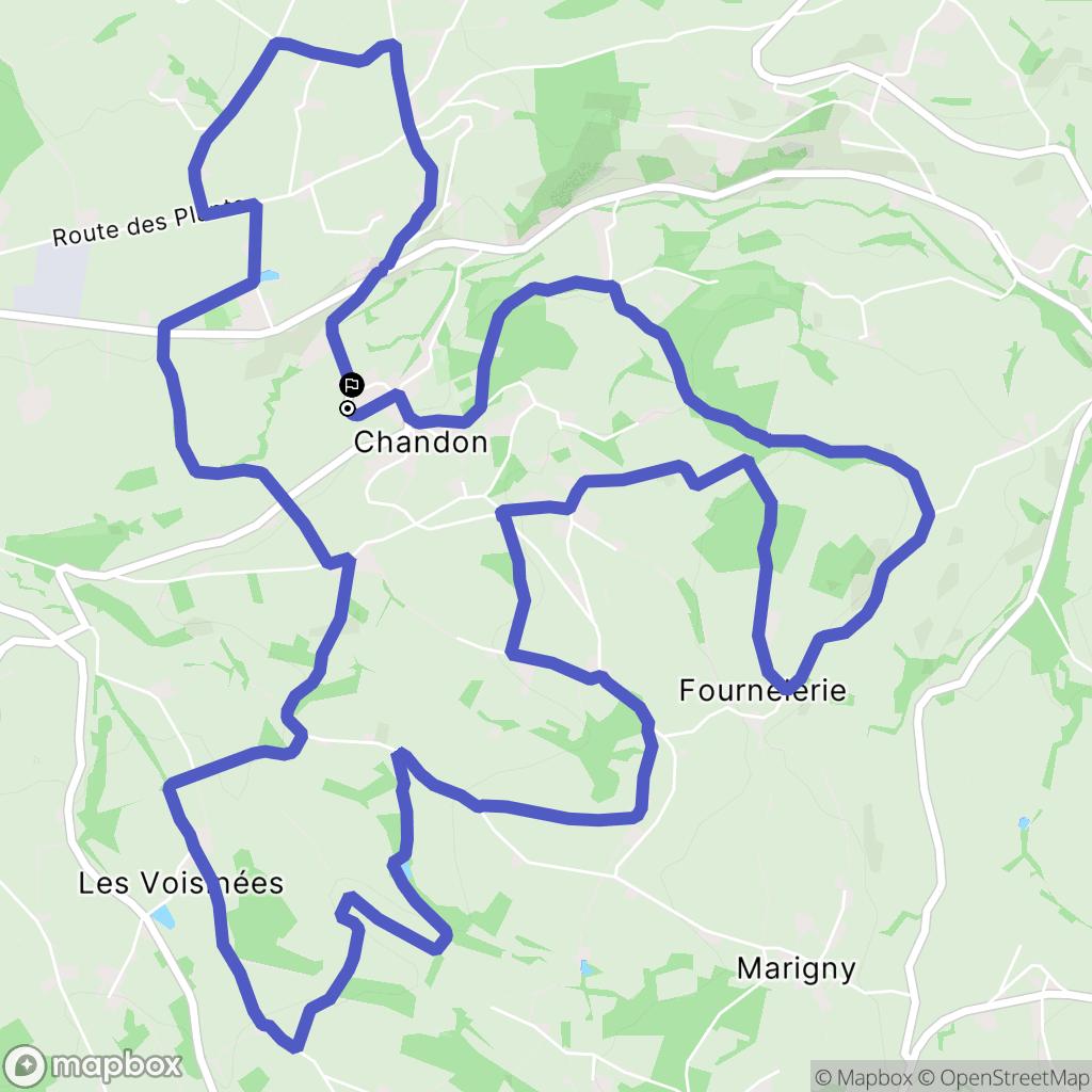 Chandon : carte du parcours de randonnée - France
