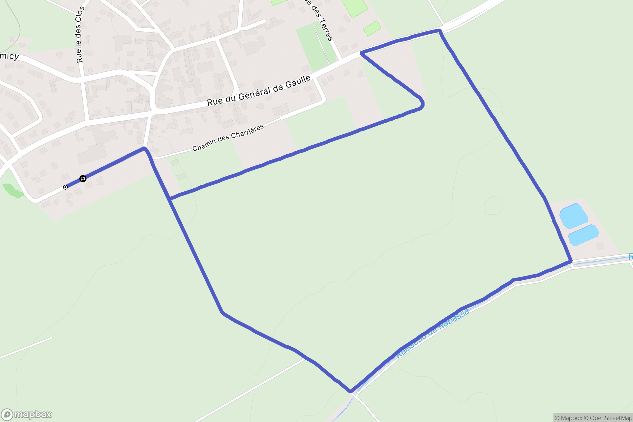 Cauroy-lès-Hermonville : carte du parcours de randonnée - France