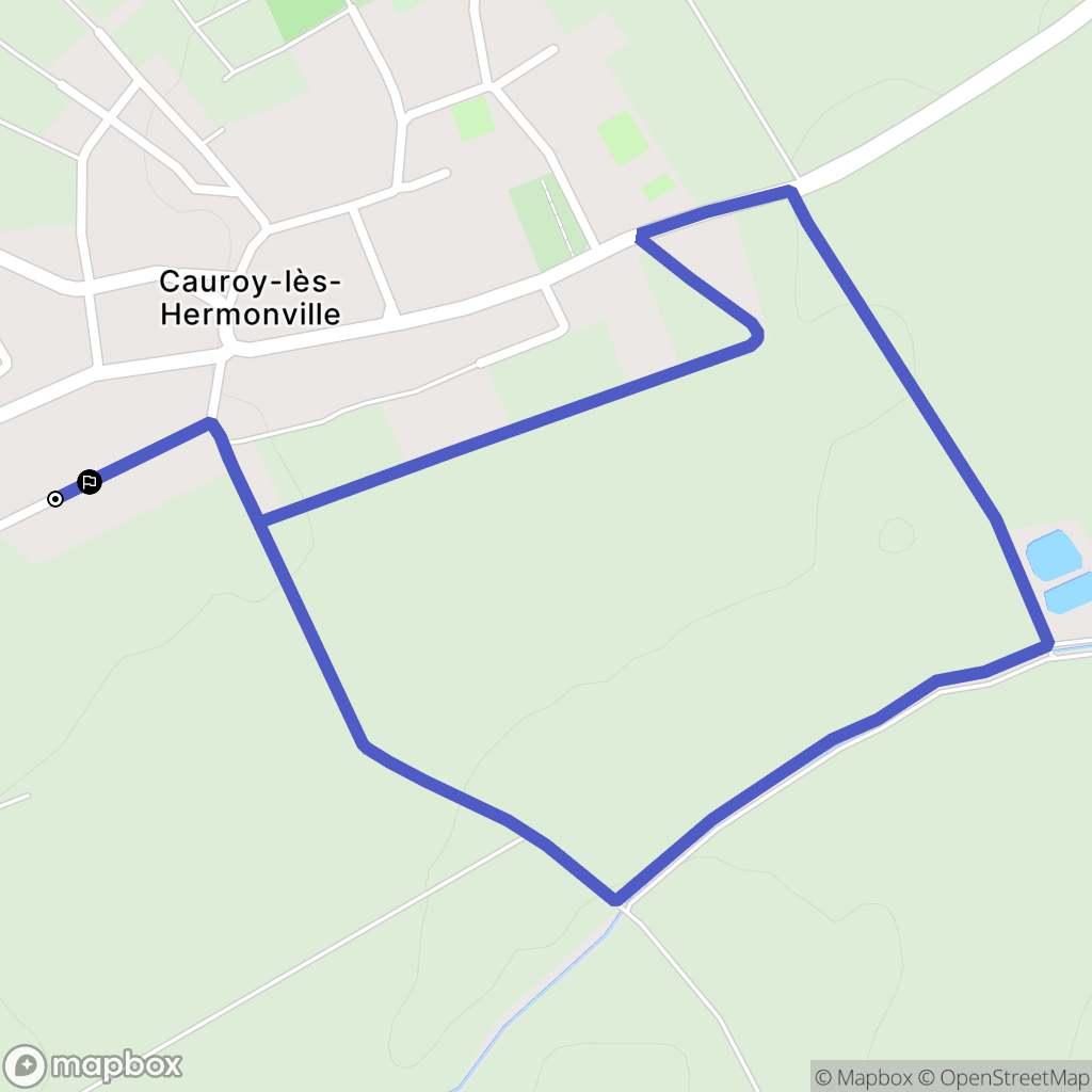 Cauroy-lès-Hermonville : carte du parcours de randonnée - France
