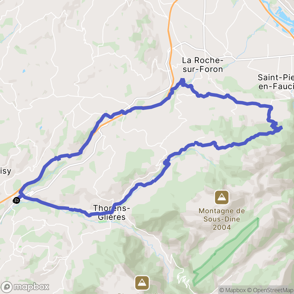Groisy : carte du parcours de randonnée - France