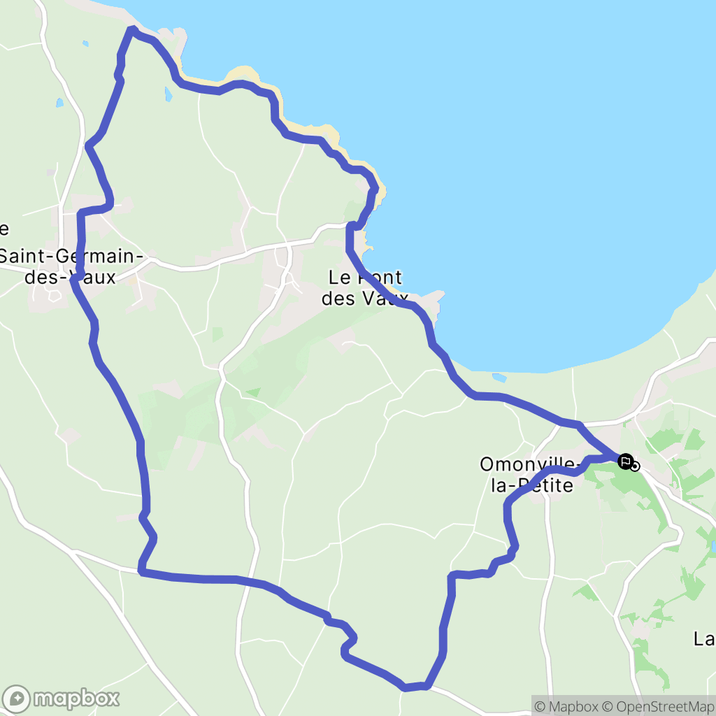 La Hague : carte du parcours de randonnée - France