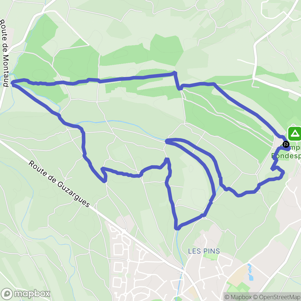 Castries : carte du parcours de randonnée - France