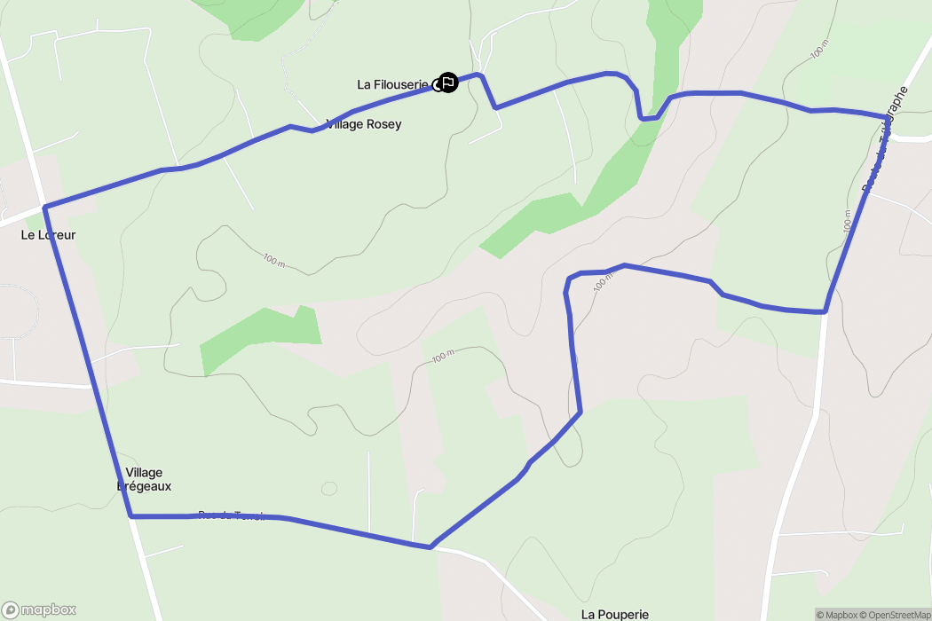 Le Loreur : carte du parcours de randonnée - France