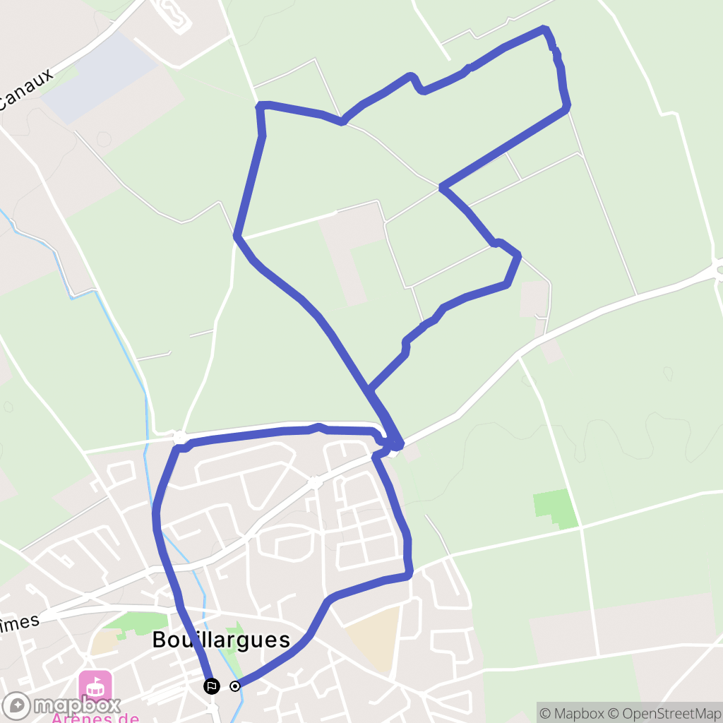 Bouillargues : carte du parcours de randonnée - France
