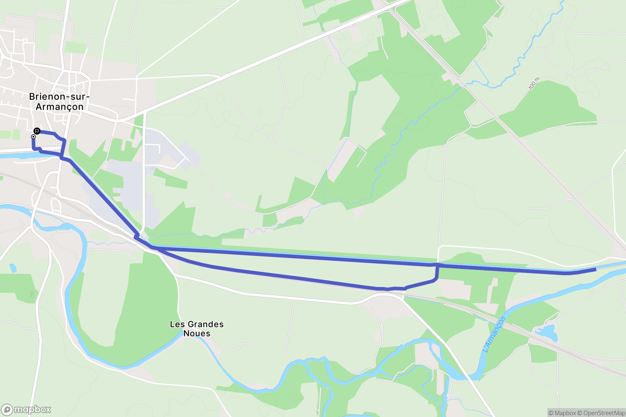 Brienon-sur-Armançon : carte du parcours de randonnée - France