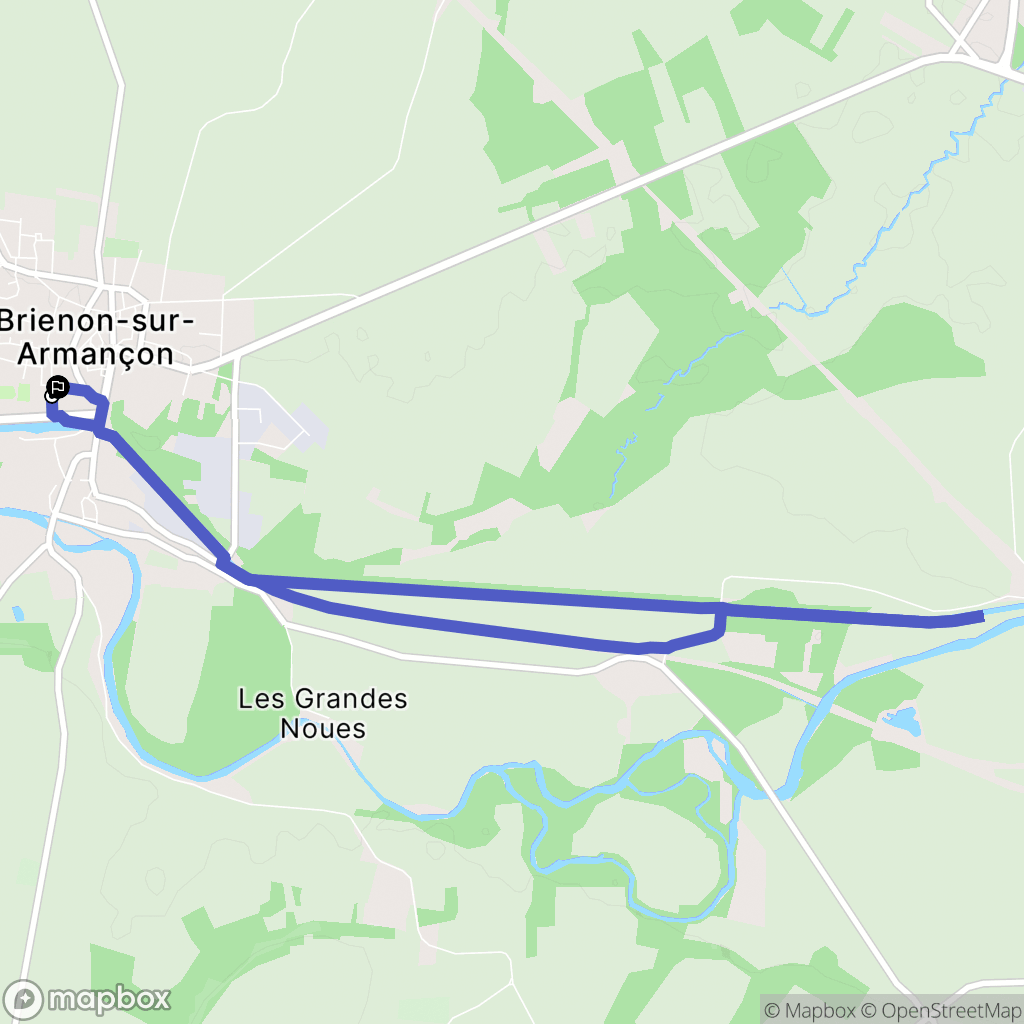 Brienon-sur-Armançon : carte du parcours de randonnée - France