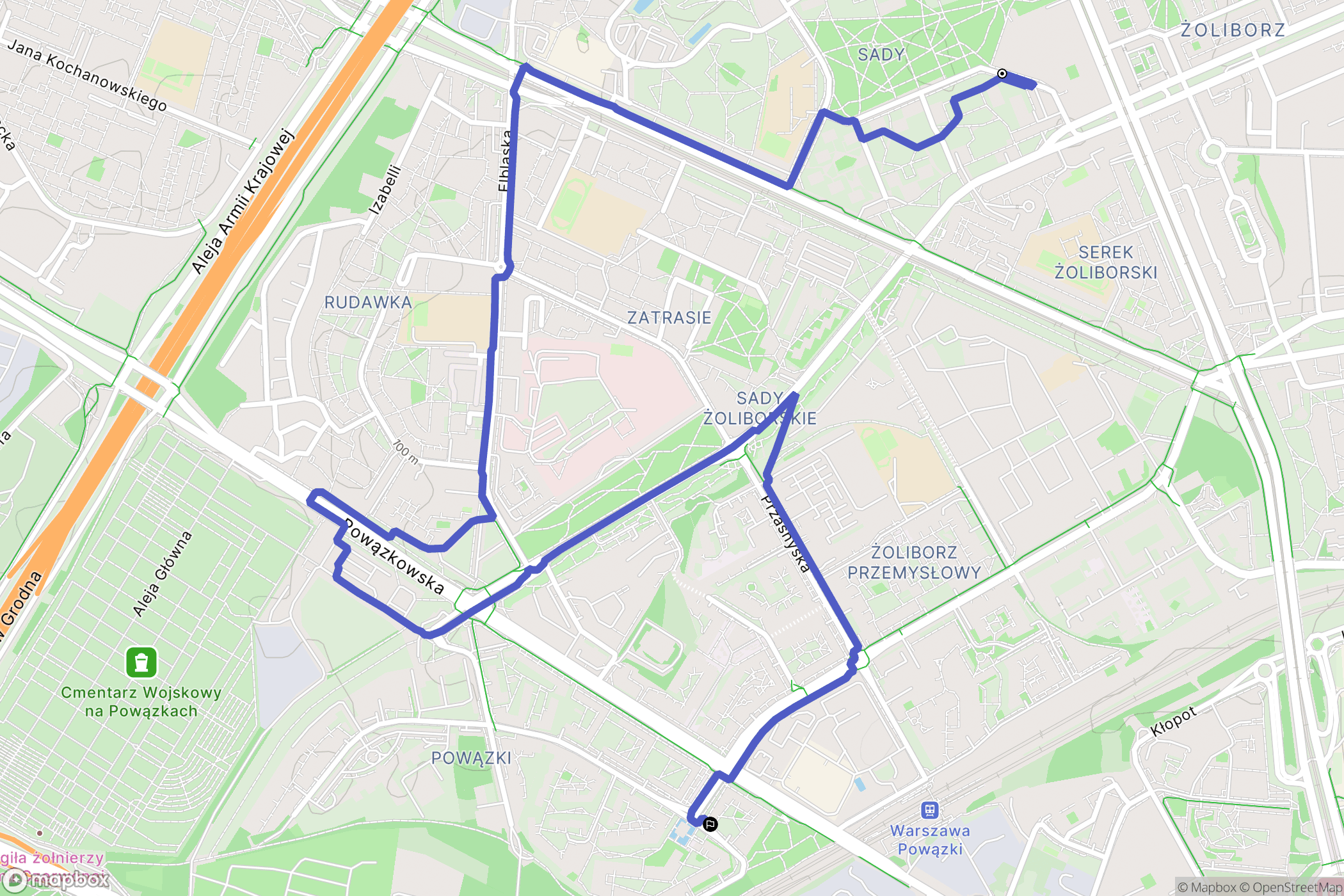 Warszawa: mapa trasy - Poland