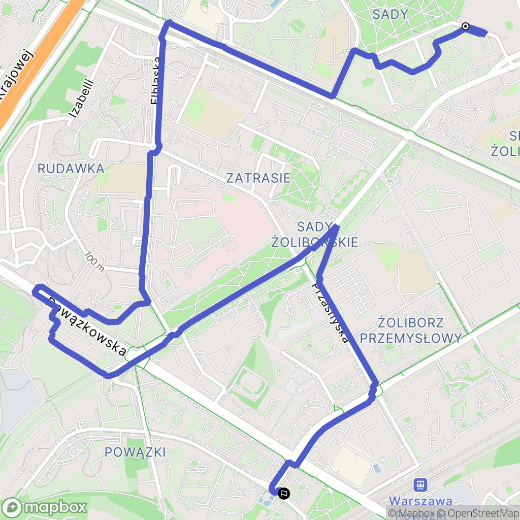 Warszawa: mapa trasy - Poland