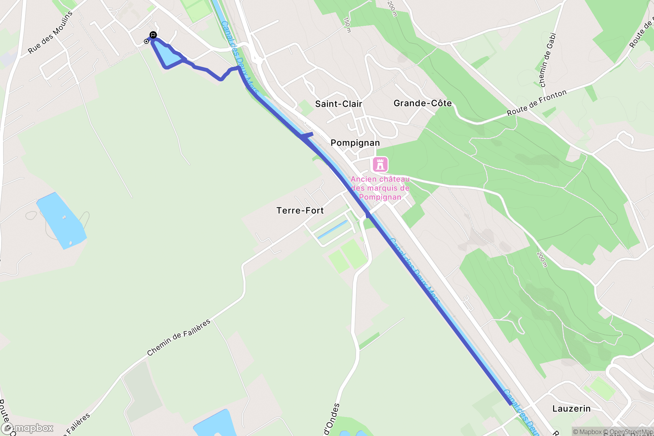 Grisolles : carte du parcours de randonnée - France