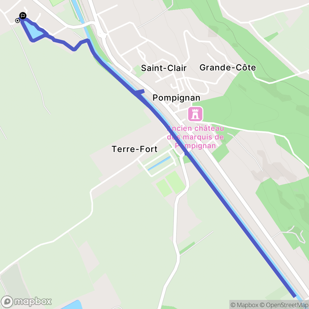Grisolles : carte du parcours de randonnée - France