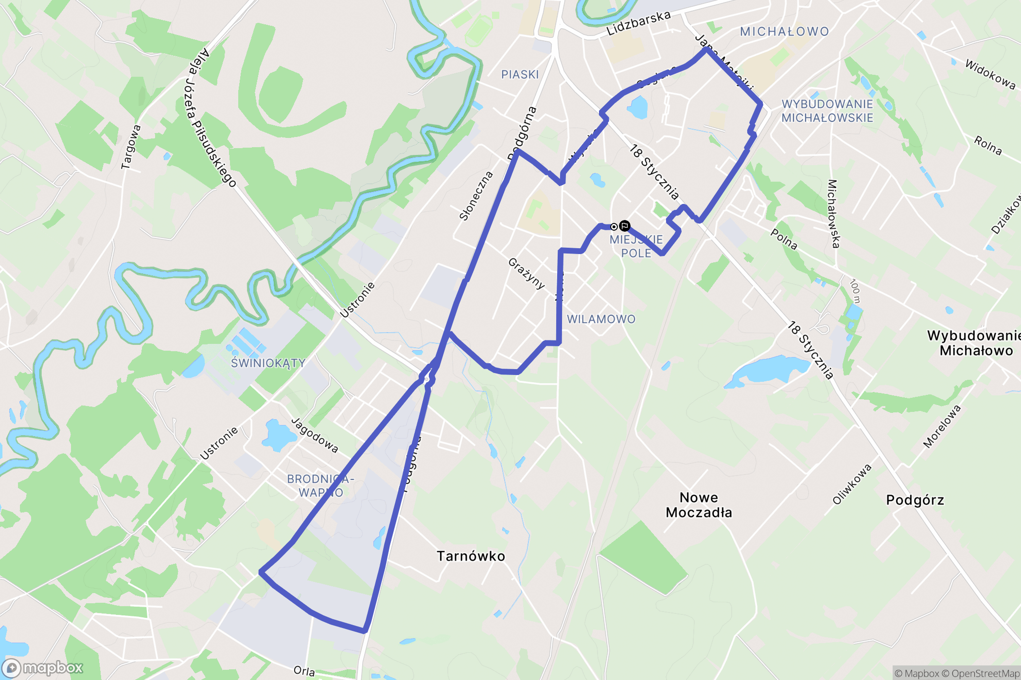 Brodnica: mapa trasy - Poland