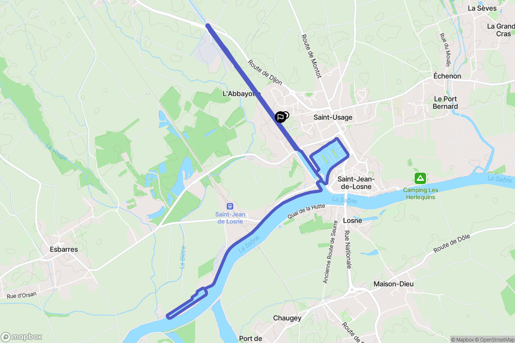 Saint-Usage : carte du parcours de randonnée - France